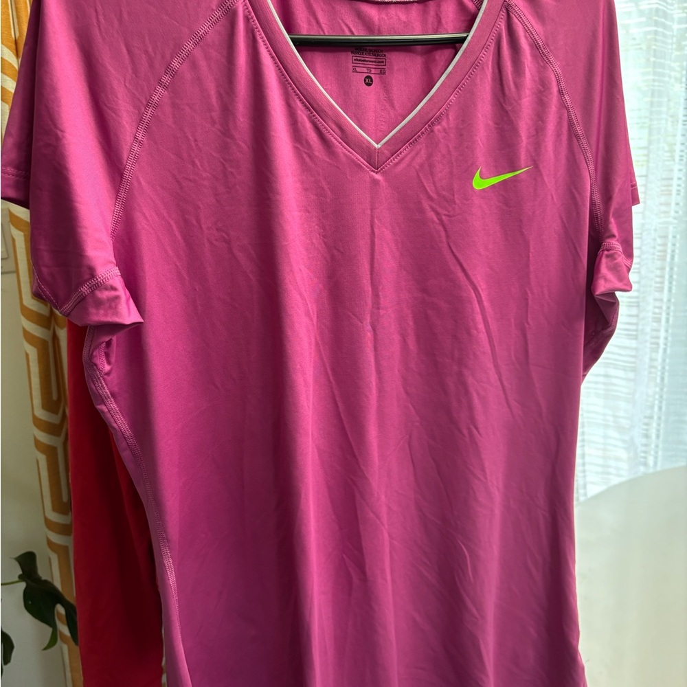 Nike Pro Pink V-Neck Tee